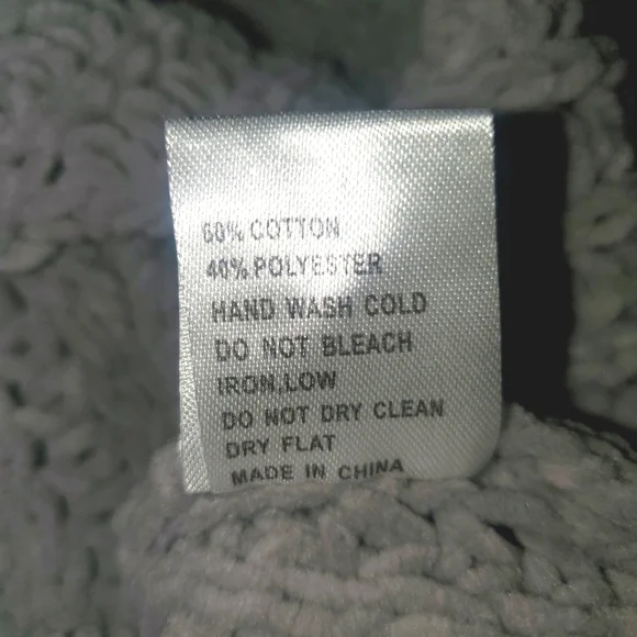 🔥POL Grey High Low Open Knit Open Back Chenille‎ Lagenlook Slouchy Sweater SZ M - Picture 12 of 12